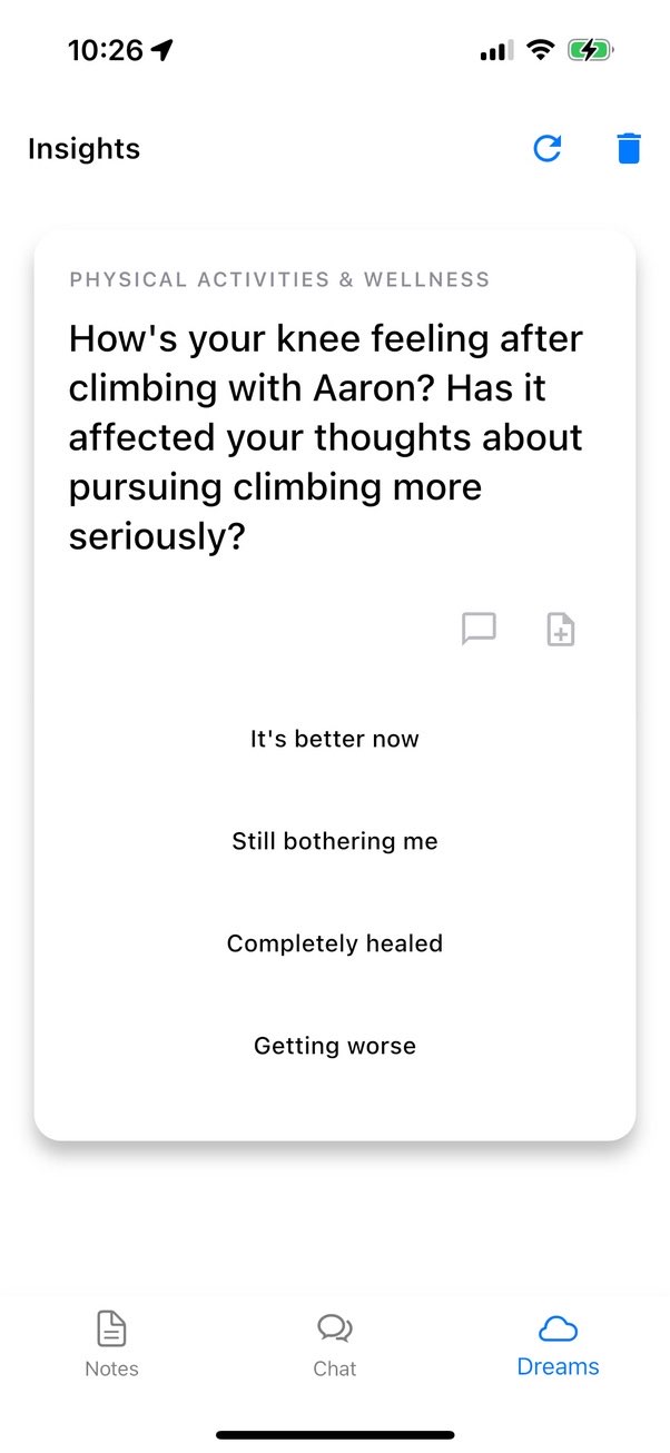 Dream #2 - Multiple choice options when you're in a hurry

