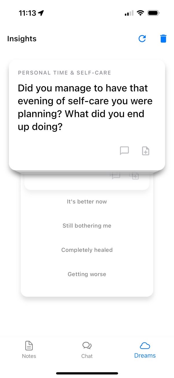 Dream #1 - Swipe through these every day for quick journaling

